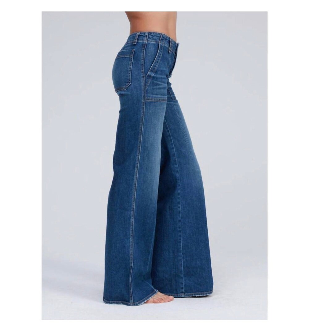 ASKK NY Boma Jean Wide Leg Jeans Size 25 Blue Cotton PU - Picture 2 of 7